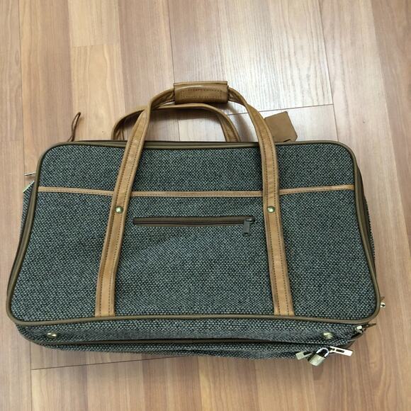 Vintage Hartmann Tweed Tote Walnut 20x12x9 MISSING STRAP - Picture 7 of 16